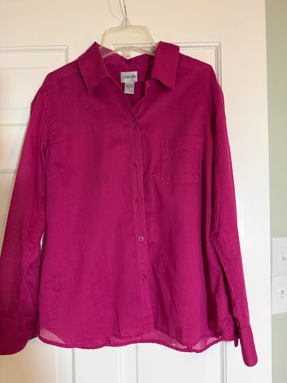 Chico's Bright Fuchsia Button-Front Blouse